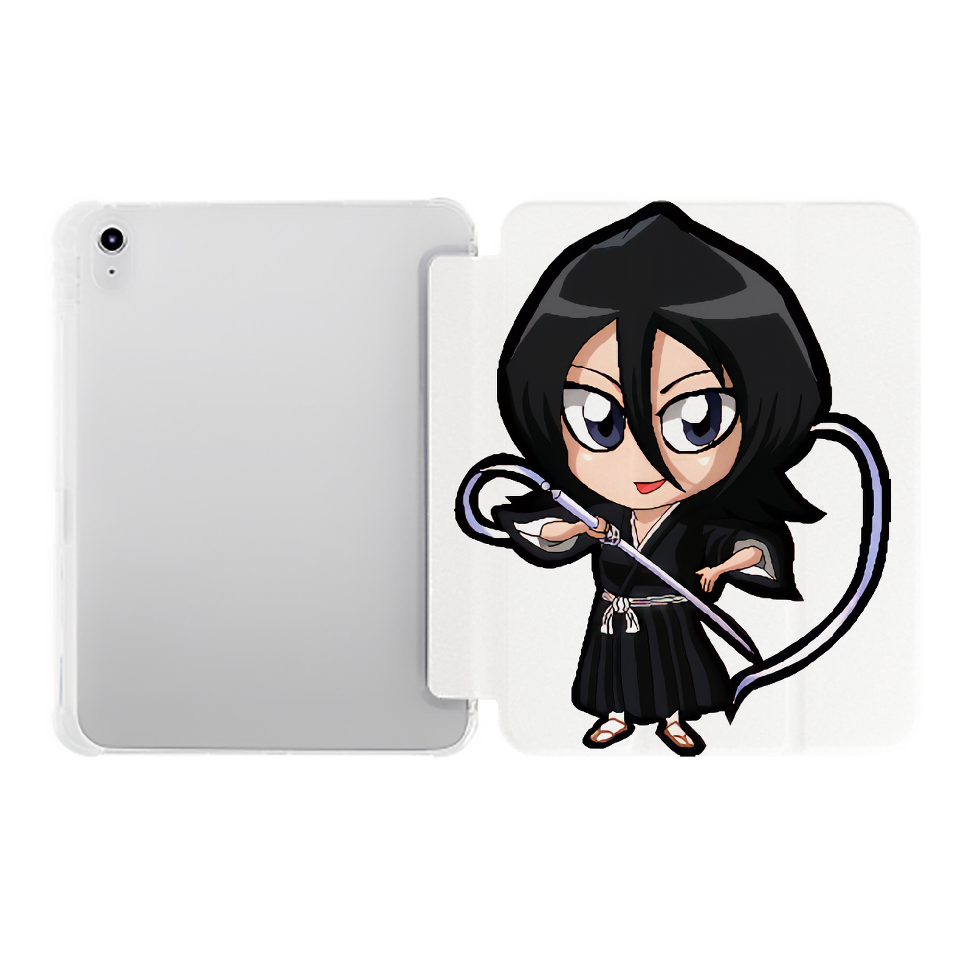 （画像用） ブリーチ 朽木ルキア BLEACH Kuchiki Rukia IPad ケース ペン収納付き 三つ折りスタンド PUレザー×シリコン 対応機種9.5/10.5/10.9インチ